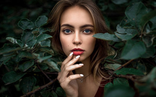 Woman cigarette bush portrait photorealistic - a cigarette free wallpaper for desktop
