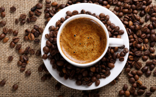 Coffee cup coffee beans tablecloth - coffee bean free wallpaper