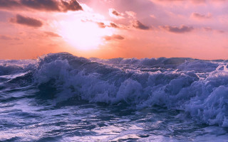 Ocean sunset clouds beach city - ocean free wallpaper