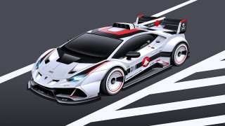 White sports car crosswalk cubo - art station free wallpaper
