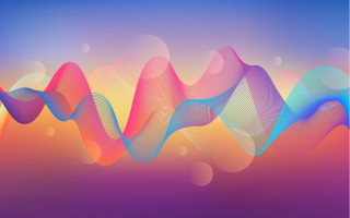 Colorful abstract wavy background blue - vector curve free wallpaper