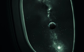 Earth night stars planet airplane - a view of the earth free wallpaper