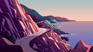 Mountain road ocean cliff process - amir zand free wallpaper