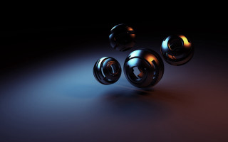 Shiny metal objects generative raytraced - generative art free wallpaper