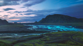 River valley mountains sunset cloudy - a lush green valley under a cloudy sky free wallpaper