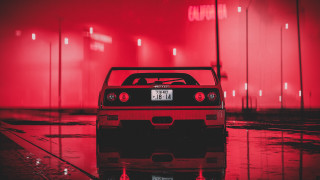 Car parked red lights red - a parking lot free wallpaper