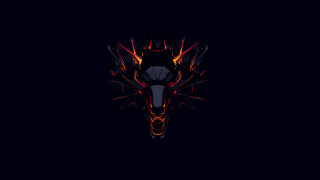 Black red dragon head glowing - mouth free wallpaper