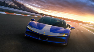 Blue sports car race track 15 - dramatic free wallpaper