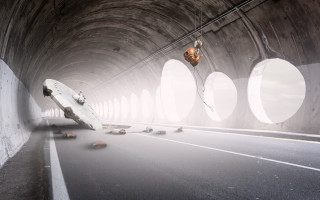 Tunnel car broken down matte - a tunnel free wallpaper