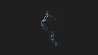 Black cat dark open mouth - a black cat free wallpaper