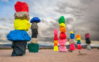 Colorful rocks dirt field cloudy - artgem free wallpaper