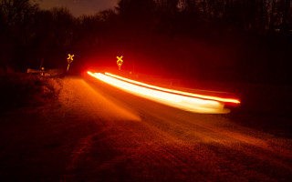 Car night road light streaks - long exposure free wallpaper