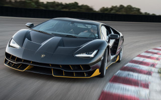 Black yellow sports car driving - a track free wallpaper