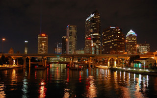City skyline night bridge river 27 - dennis ashbaugh free wallpaper for desktop