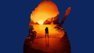 Fire sunset silhouette mountain horizon - a sky background and a mountain range in the background free wallpaper