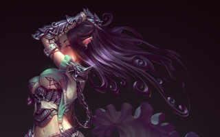 Woman chains flower darkfantasy elf - a flower in the background free wallpaper