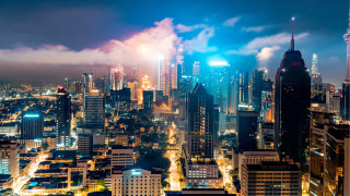 City skyline fireworks night lights 2 - cui bai free wallpaper