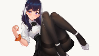 Black hair white shirt black - half body free wallpaper