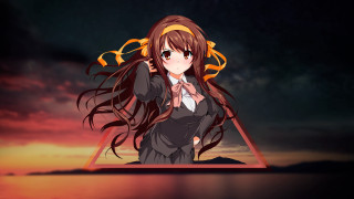 Woman suit bowtie giantess sunset - a triangle free wallpaper