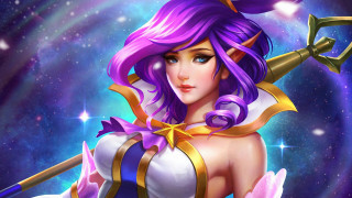 Purple hair sword astronaut starry - art free wallpaper