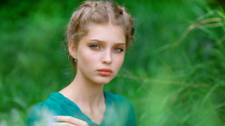 Elina karimova green shirt dress - a green field of grass free wallpaper