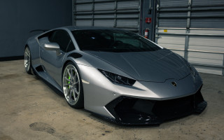 Silver sports car garage 3d - a garage door free wallpaper