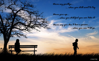 Couple bench tree poem sunset - two person free wallpaper