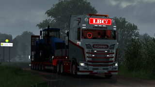 Truck forest night green light - heavy grain free wallpaper