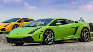 Green yellow sports cars cloudy - vivid free wallpaper
