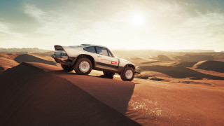 Desert hill car sunset mountain - the horizon behind free wallpaper