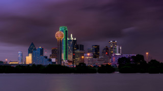 City skyline clock tower night 5 - a large clock tower free wallpaper