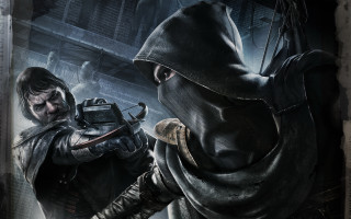 Man archer hooded armor weapon - outfit holding free wallpaper