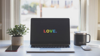 Laptop desk coffee plant mug - top of a desk next free wallpaper