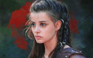 Girl ponytail fantasy portrait green - epic fantasy character art free wallpaper