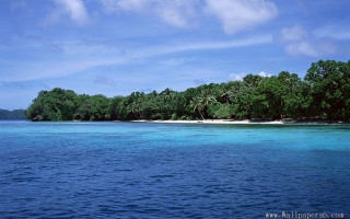 Water trees beach boat nature - both side of it free wallpaper
