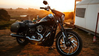 Motorcycle field trailer trailerhome sunset - sunset free wallpaper