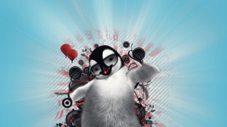 Penguin heart scissors hand image - blender and photoshop free wallpaper