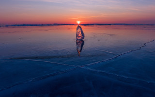 Sunset surfer water abstract beach - a surfboard free wallpaper