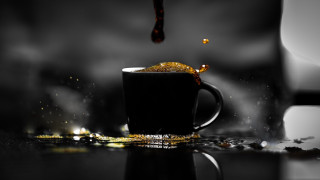 Coffee pour splash black 3d - 8k artistic photography free wallpaper
