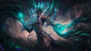 Woman sword blue dress green - art free wallpaper