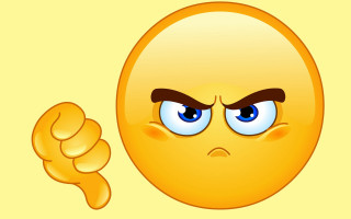 Frowning fist emoticon yellow gradient - angry free wallpaper