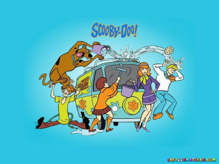 Cartoon group people dog van - david brewster free wallpaper