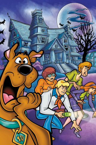 Cartoon dog people house full - free halloween wallpaper