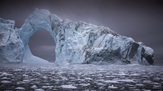 Large iceberg arch ocean environmental - arie smit free wallpaper for desktop