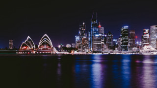 City skyline night lit bridge - elizabeth durack free wallpaper