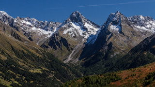 Mountain snow valley forest fantasy - a valley below free wallpaper