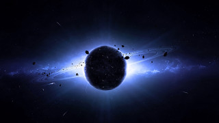 Blackhole blue ring starry sky - filip hodas free wallpaper