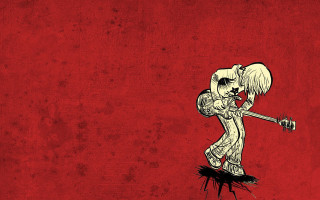 Skeleton baseball bat red background - alex petruk ape free wallpaper