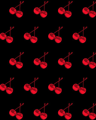 Black background red cherries red - cherryl fountain free wallpaper