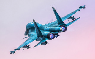 Fighter jet pink sky mecha - its side free wallpaper